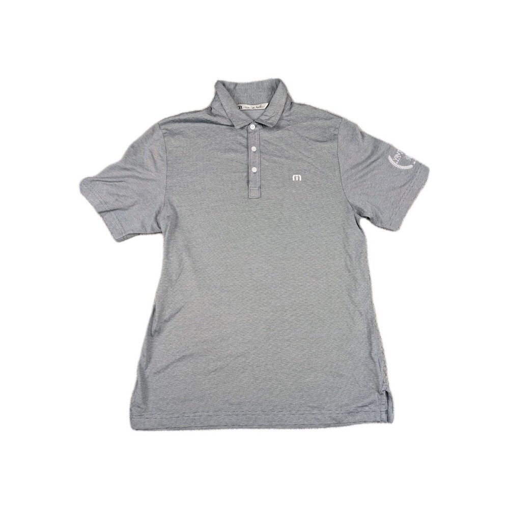 Travis Mathew Golf Polo Shirt Mens‎ Medium Gray Vintage Golf Classic Embroidered